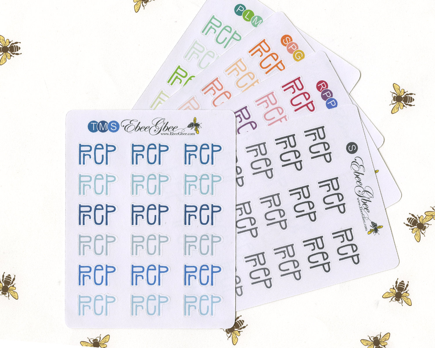 PREP TYPOGRAPHY Planner Stickers |  BeeColorful