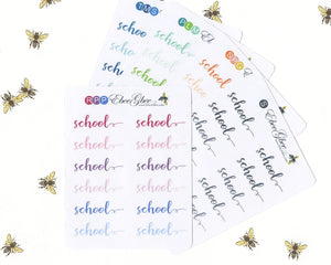 SCHOOL SCRIPT Planner Stickers |  BeeColorful