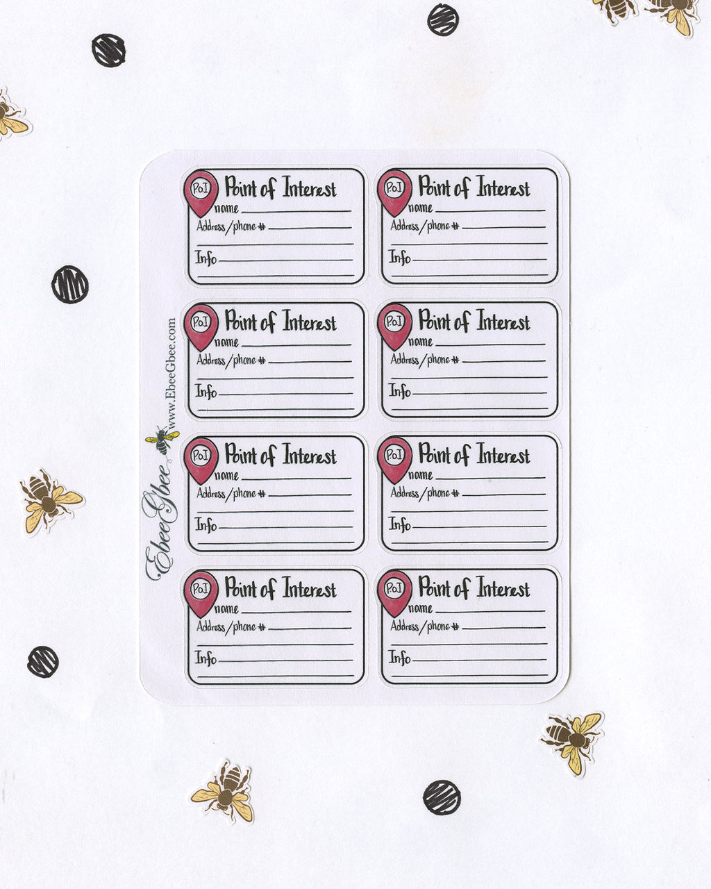 POINT OF INTEREST Planner Stickers | Hand Drawn BuJo Style