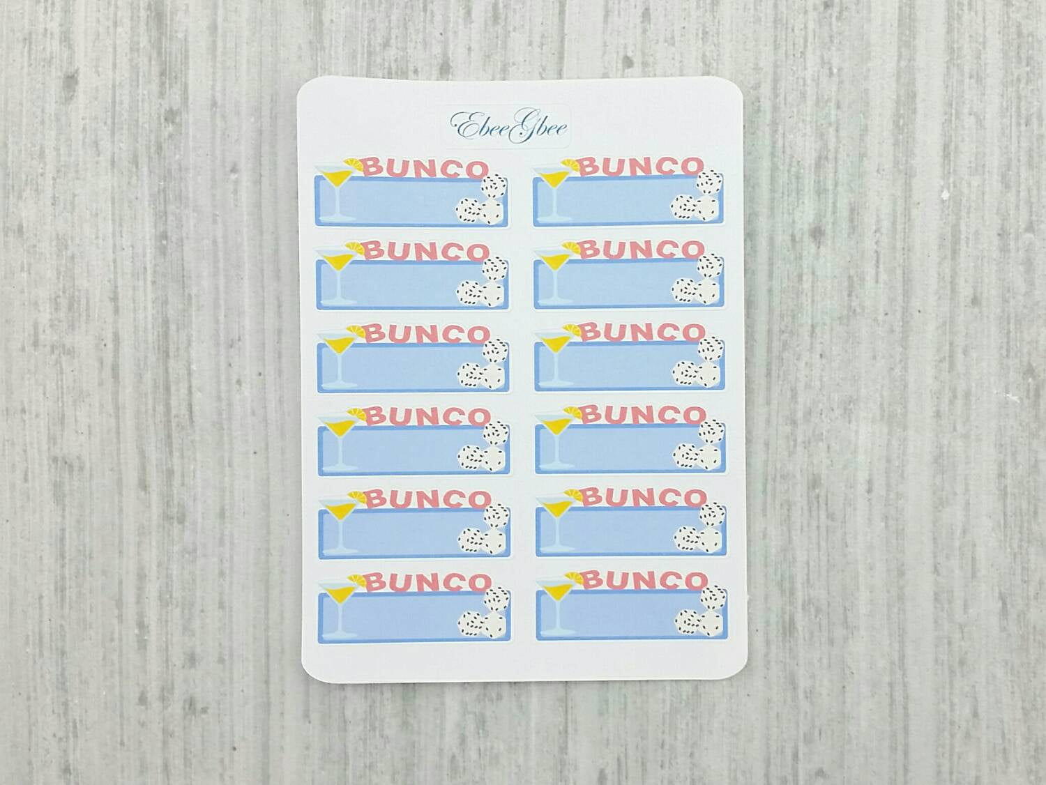 Bunco Reminder Stickers (RM003)