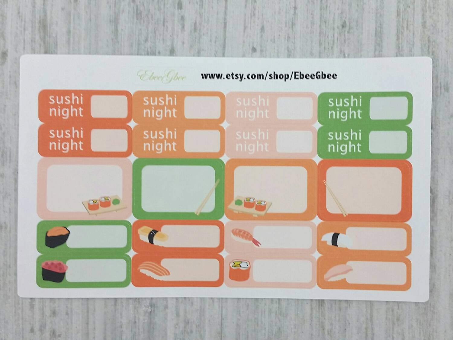 Sushi Night Planner Stickers (RM013)