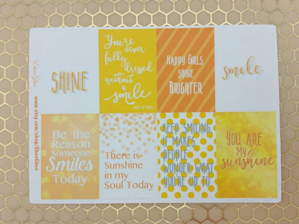 SMILE & SHINE QUOTES Full Box Stickers