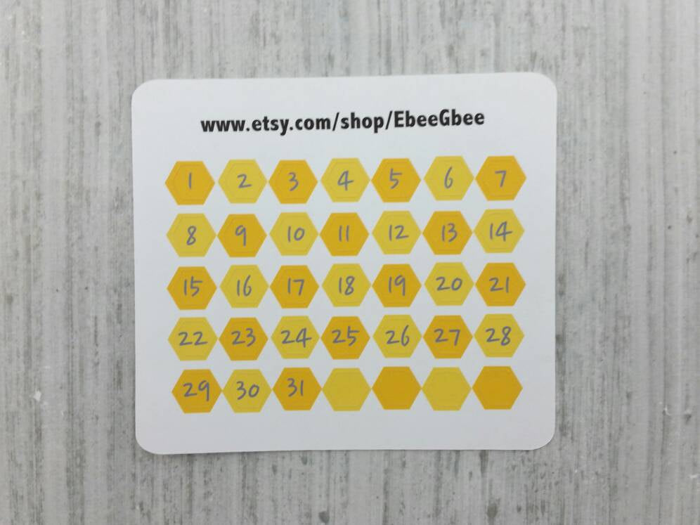Honey Bee Monthly Date Dots Stickers  | LAST CHANCE