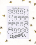KETTLE BELL TRACKER  Planner Stickers |  Hand Drawn