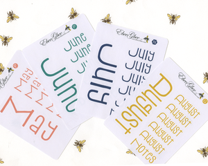 TYPOGRAPHY MONTH Planner Stickers | SET OF 12 All Colors Available