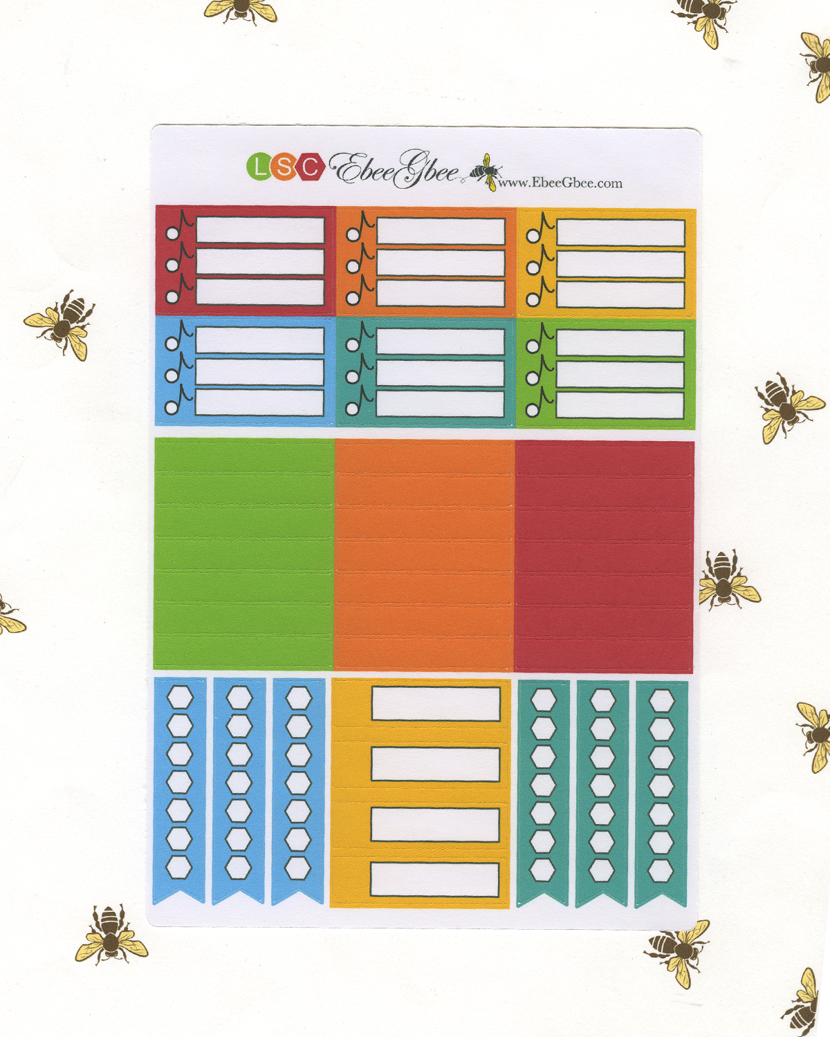 A LA CART MIXTAPE Weekly Planner Sticker Sheets |  Lime Sunset Cherry