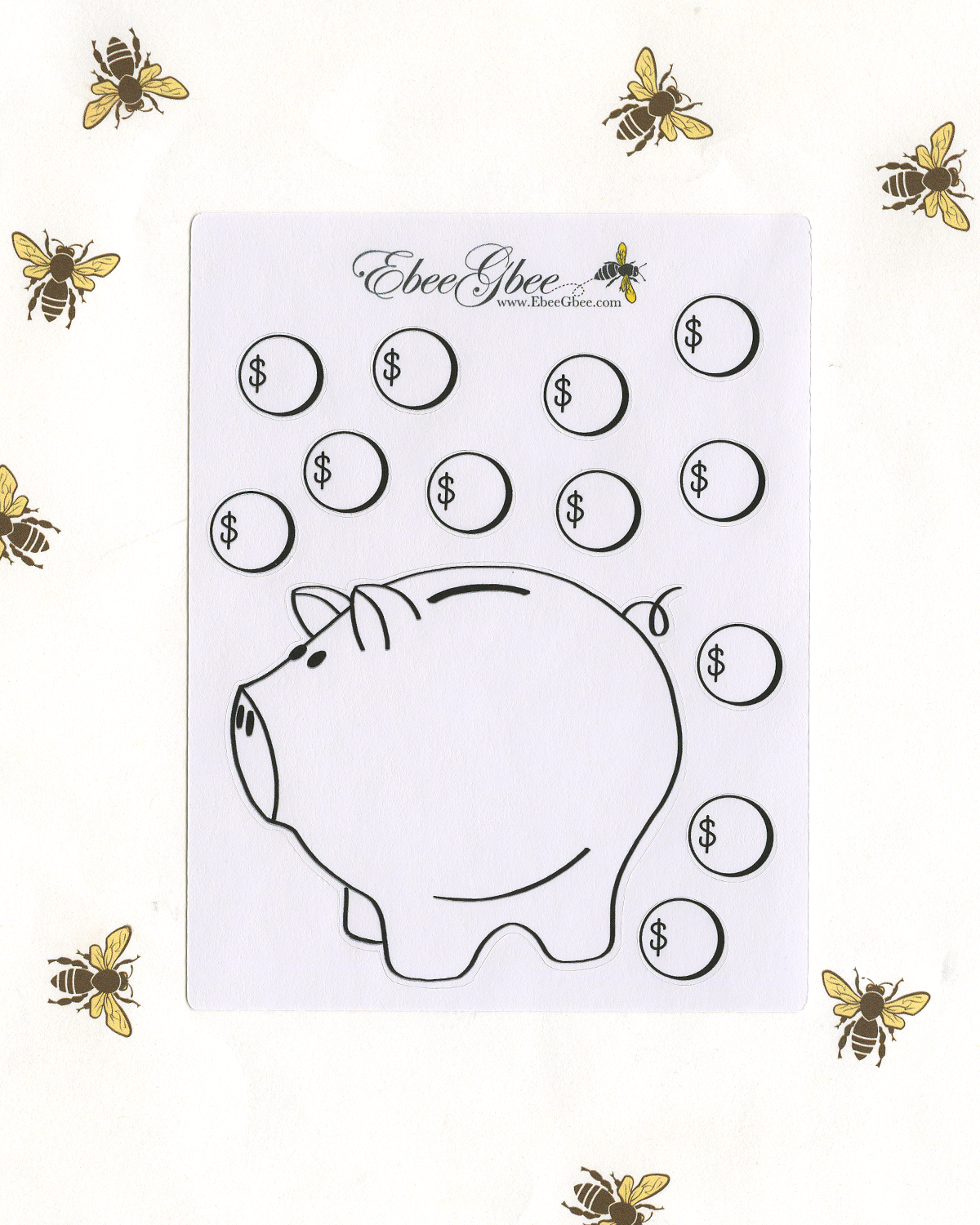 PIGGY BANK  Planner Stickers |  Hand Drawn