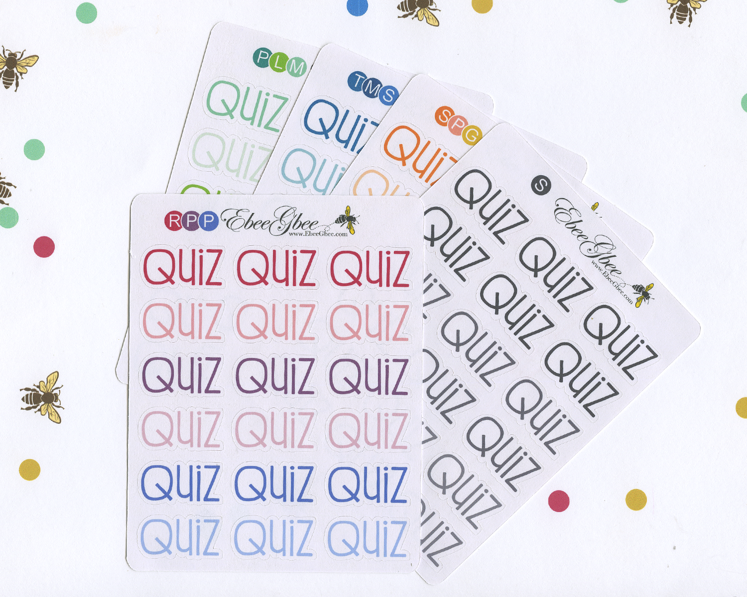 QUIZ Planner Stickers |  BeeColorful