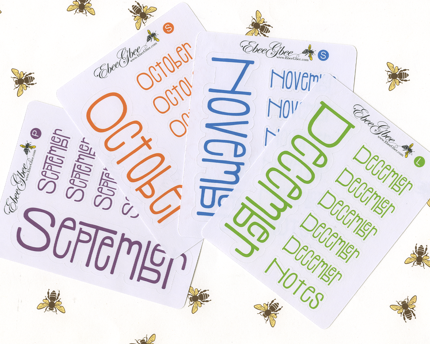 TYPOGRAPHY MONTH Planner Stickers | SINGLE SHEET All Colors Available