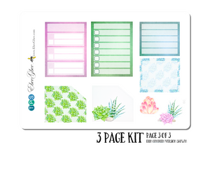 SUCCULENT GARDEN MONTHLY Layout Planner Stickers | You Pick Your Month | Teal Pine Sky