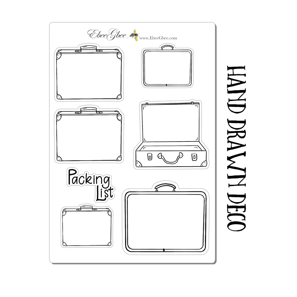 SUITCASES PACKING LIST Planner Stickers