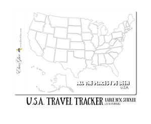 U.S.A. MAP TRAVEL TRACKER Planner Stickers